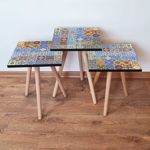 Set masute 3 piese, Leona, 3Shp59, MDF , Multicolor