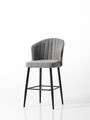 Set scaune  de bar 4 piese, Hanah Home, Rubi, Gri/Negru