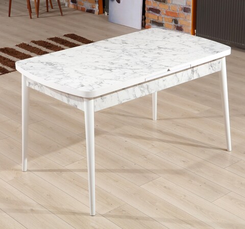 Masa extensibila, Hanah Home, Carrara, Alb/Gri
