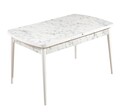 Masa extensibila, Hanah Home, Carrara, 132x79x76.5 cm, Alb/Gri