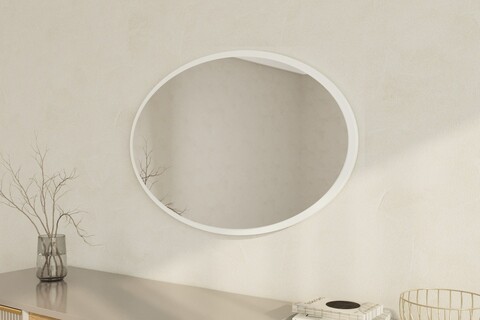 Oglinda decorativa, Siam, Beyo, 60x90x2 cm, MDF , Alb