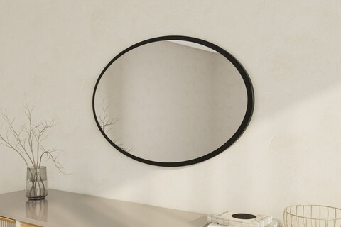 Oglinda decorativa, Siam, Beyo, 60x90x2 cm, MDF , Negru