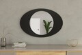 Oglinda decorativa, Siam, Obble, 60x90x2 cm, MDF , Negru