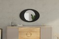 Oglinda decorativa, Siam, Obble, 60x90x2 cm, MDF , Negru