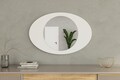 Oglinda decorativa, Siam, Obble, 60x90x2 cm, MDF , Alb
