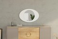 Oglinda decorativa, Siam, Obble, 60x90x2 cm, MDF , Alb