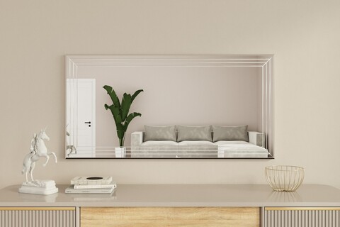 Oglinda decorativa, Siam, Moen, 60x120x2 cm, MDF , Alb