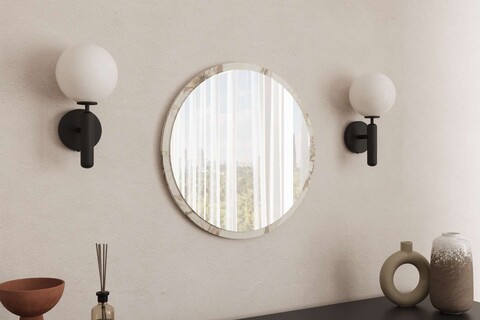 Oglinda decorativa, Siam, Ozze, 60x60x2 cm, MDF , Marmura