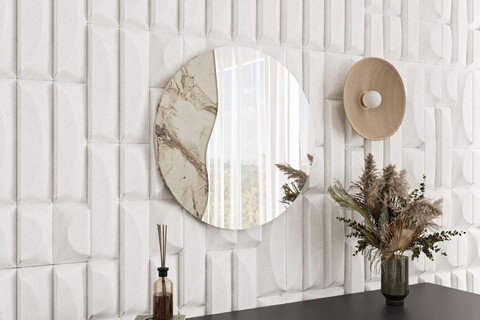Oglinda decorativa, Siam, Oula, 60x60x2 cm, MDF , Marmura