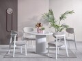Set masa si 4 scaune, Fairfax, Aqua, MDF , Alb
