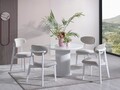 Set masa si 4 scaune, Fairfax, Aqua, MDF , Alb