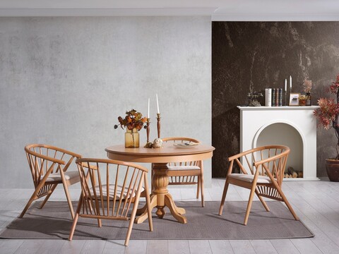 Set masa extensibila si 4 scaune, Hanah Home, Eva, Natural