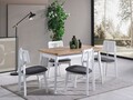 Set masa extensibila si 4 scaune, Hanah Home, Milla, Alb / Natural