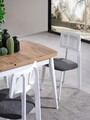 Set masa extensibila si 4 scaune, Hanah Home, Milla, Alb / Natural