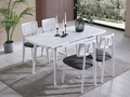 Set masa extensibila si 4 scaune, Hanah Home, Milla, Alb
