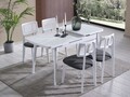 Set masa extensibila si 4 scaune, Hanah Home, Milla, Alb