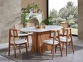 Set masa si 6 scaune, Hanah Home, Pera, Alb / Natural