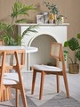 Set masa si 6 scaune, Hanah Home, Pera, Alb / Natural