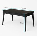 Set masa extensibila si 4 scaune, Hanah Home, Lotus, Negru