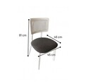 Set masa extensibila si 4 scaune, Hanah Home, Lina, Alb lemn / Negru