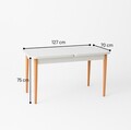 Set masa extensibila si 4 scaune, Hanah Home, Natura, Alb lemn / Stejar