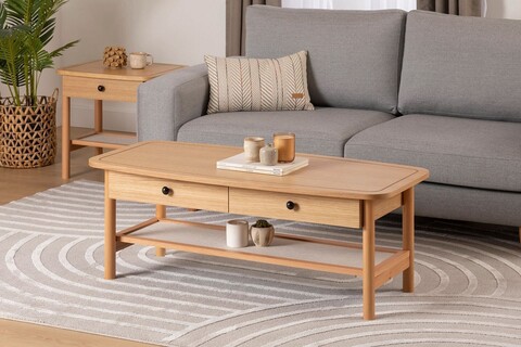 Masuta de cafea, Howard, Daisy, 120x55x45 cm, MDF , Natural/Lemn