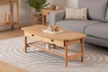 Masuta de cafea, Howard, Daisy, 120x55x45 cm, MDF , Natural/Lemn