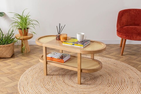 Masuta de cafea, Howard, Nala 42, 91x42x36 cm, Corp din 100% lemn de frasin, Natural
