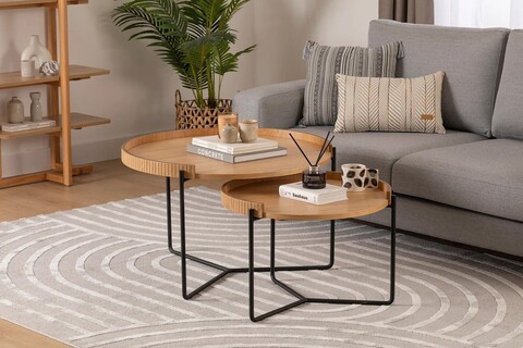 Set masute 2 piese, Howard, Mandy, MDF , Natural