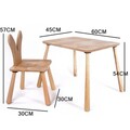 Set masa si scaun pentru copii, Rosewood, BLTYZ-AKTV060, MDF, Stejar