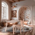 Set masa si scaun pentru copii, Hanah Home, BLTYZ-AKTV059, Stejar
