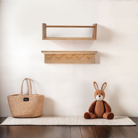 Raft de perete, Rosewood, BLTYZ-AKTV038 , Lemn masiv de pin, Stejar