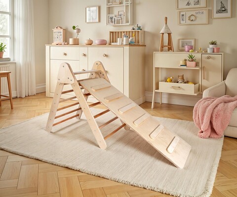 Set triunghi de catarare Pikler, Rosewood,  BLTYZ-AKTV0148, Placaj, Stejar