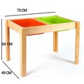 Masa pentru copii, Rosewood, BLTYZ-AKTV020, 73x54x49 cm, Lemn masiv de pin, Stejar