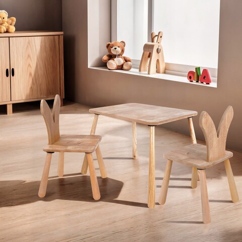 Set masa si scaun pentru copii, Rosewood, BLTYZ-AKTV060-1, MDF, Stejar