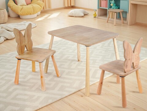 Set masa si scaun pentru copii, Rosewood, BLTYZ-AKTV062-1, MDF, Stejar
