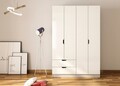 Dulap pentru haine, Rabi, Rb-156, 120x180x45 cm, PAL, Alb mat