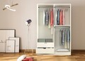 Dulap pentru haine, Rabi, Rb-156, 120x180x45 cm, PAL, Alb mat