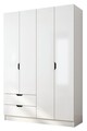 Dulap pentru haine, Rabi, Rb-156, 120x180x45 cm, PAL, Alb mat