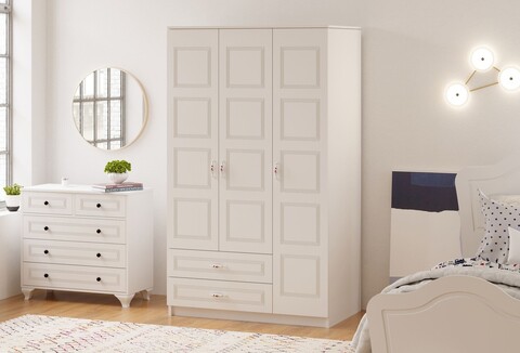 Dulap pentru haine, Hanah Home, Rb-002, Alb mat