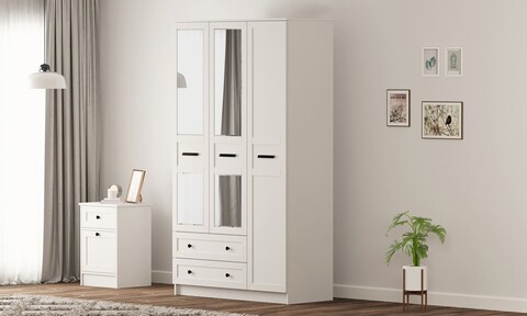 Dulap pentru haine, Hanah Home, Rb-168-01-009, Alb mat