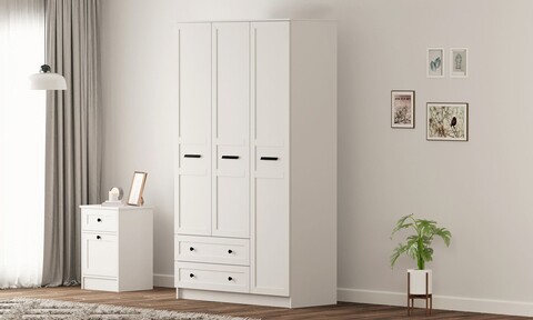 Dulap pentru haine, Hanah Home, Rb-168-01-002, Alb mat