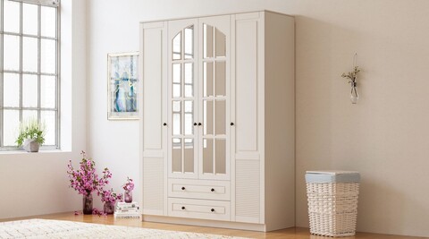Dulap pentru haine, Hanah Home, Rb-112, Alb mat