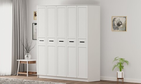 Dulap pentru haine, Hanah Home, Rb-168-01-005, Alb mat