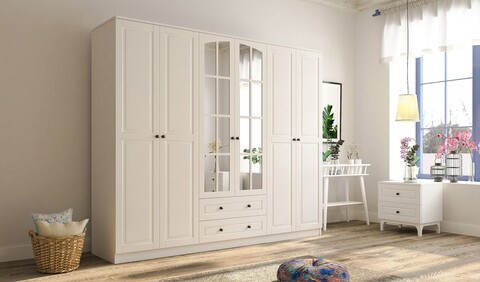 Dulap pentru haine, Hanah Home, Rb-018, Alb mat