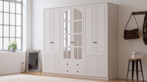Dulap pentru haine, Hanah Home, Rb-114, Alb mat