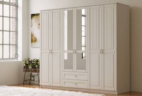 Dulap pentru haine, Hanah Home, Rb-122-01, Alb mat