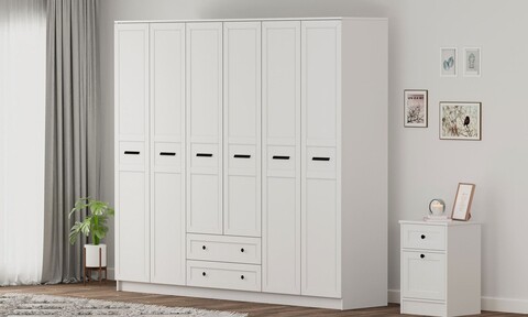Dulap pentru haine, Hanah Home, Rb-168-01-006, Alb mat
