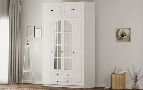 Dulap pentru haine, Hanah Home, Rb-185-12, Alb mat