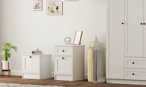 Noptiera, Rabi, Rb-168-03, 45x64x40 cm, PAL, Alb mat